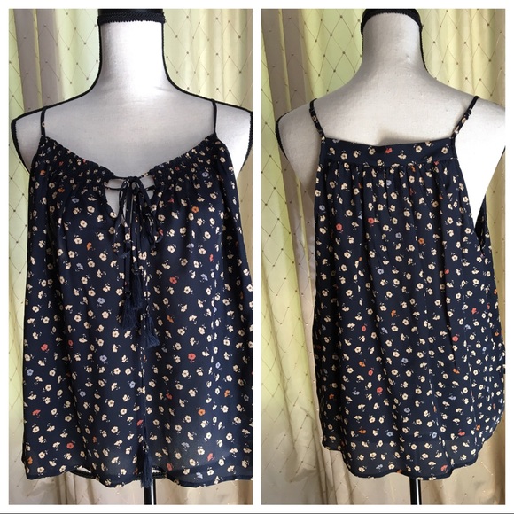 ANTHRO Olearia Navy Silk Tank by HD in Paris - XL - Picture 2 of 2
